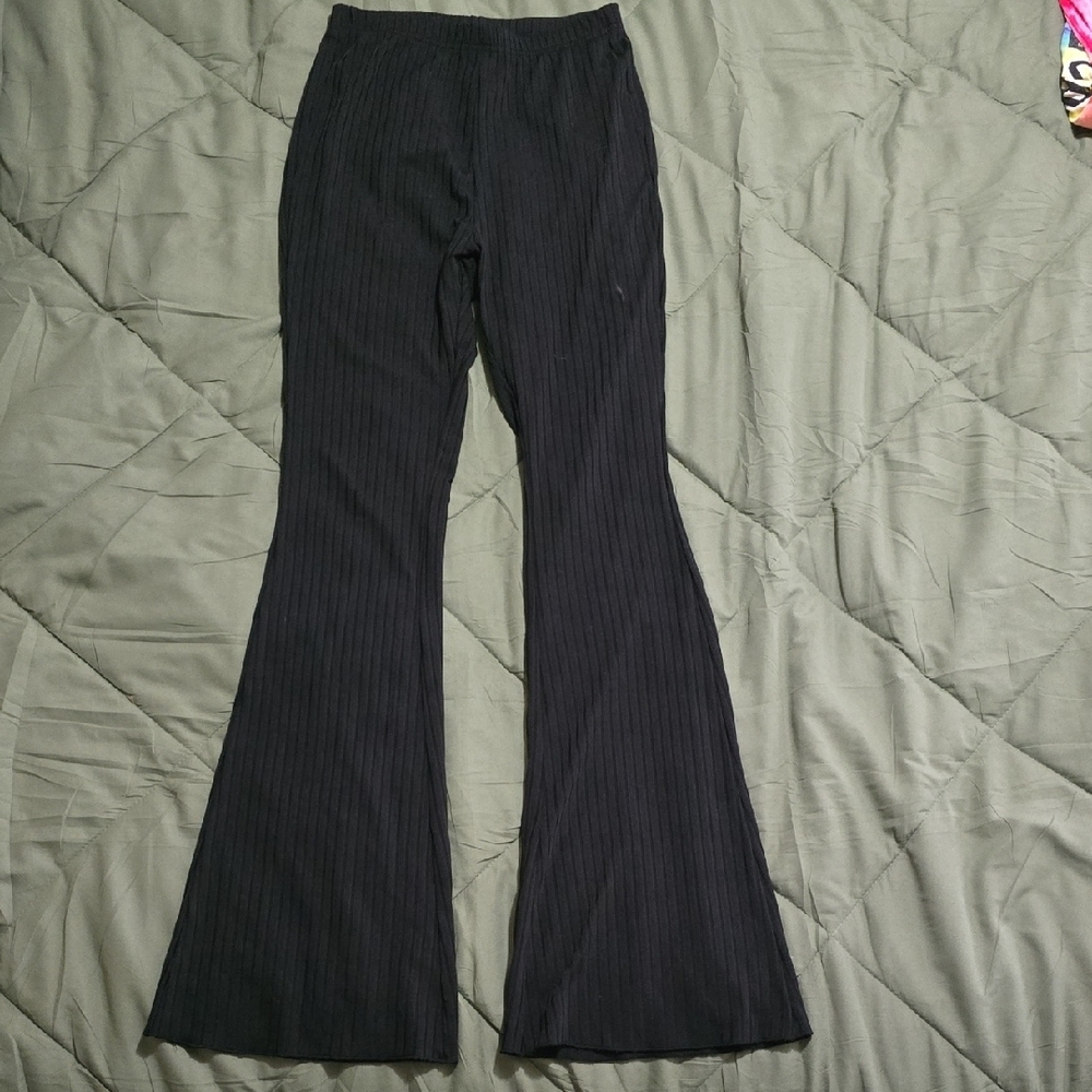 Black High-Waisted Flare Pants
